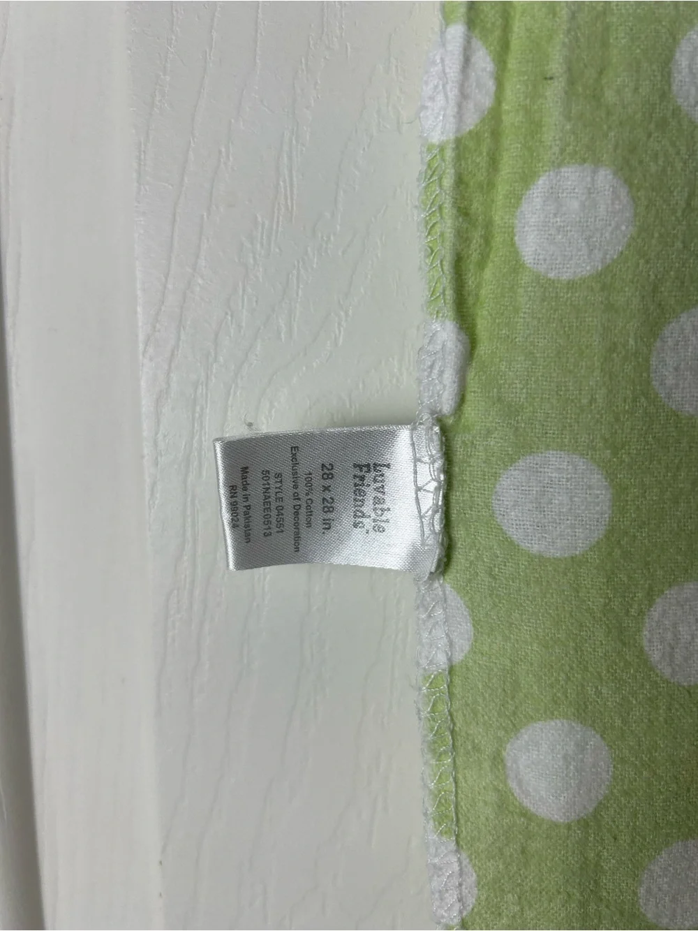 Luvable Friends Green White Polka Dots Baby Receiving Blanket Flannel Thin